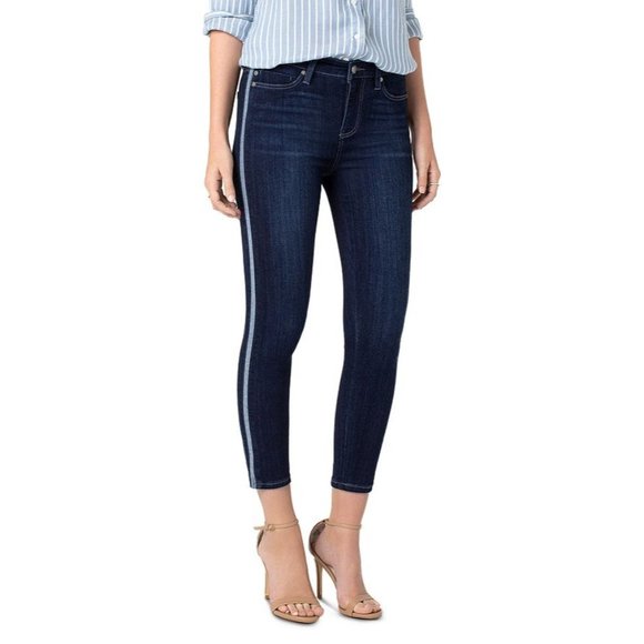 Liverpool Abby Side Stripe Crop Skinny Jeans Fremont LM7110f80 size 4 27 - Picture 1 of 16